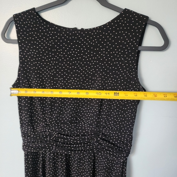 Jessica Howard Womens Dress 2 Black Polka Dot Maxi Sleeveless Rouched Vintage - Picture 7 of 8